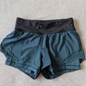 Lululemon shorts teal with bike lining